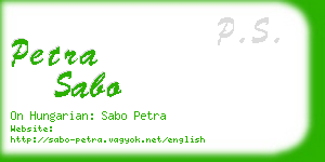 petra sabo business card
